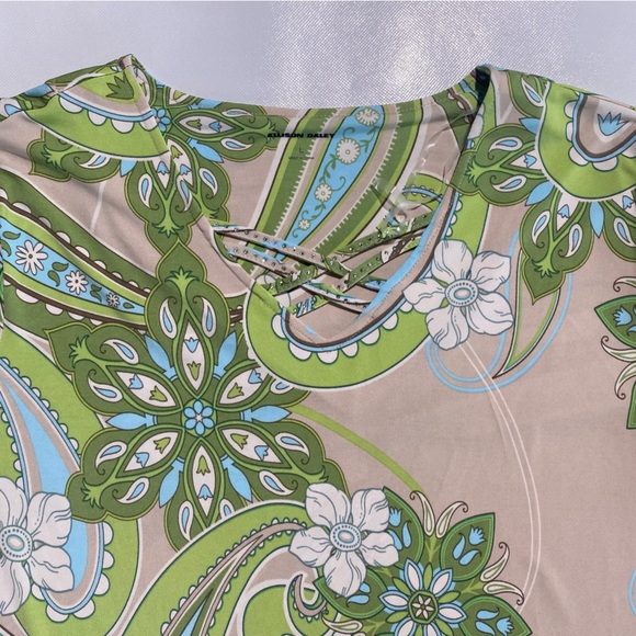 NEW Allison Daley Embellished Paisley Print 3/4 Sleeve Crisscross Top $59 - Picture 8 of 9